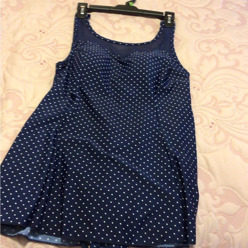 Navy Blue Polka Dot Women's bathing suit